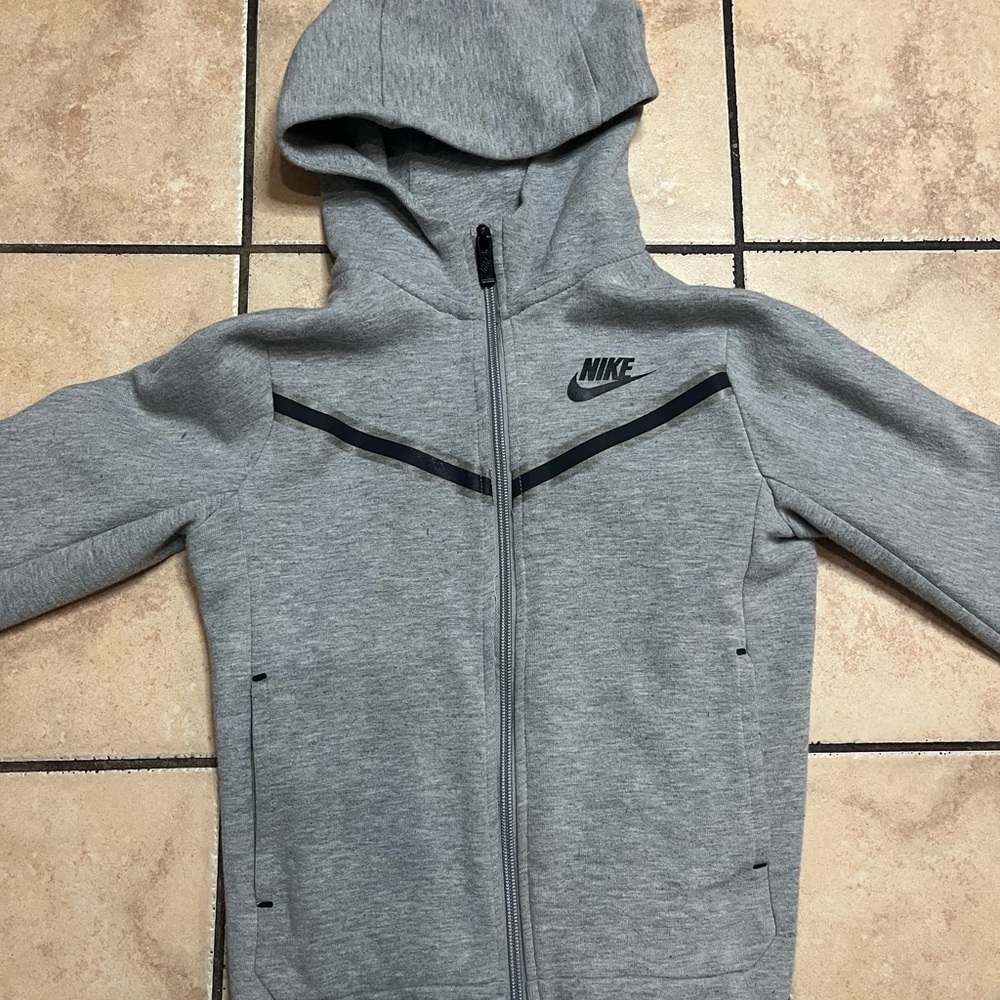 Nike Tech Kids Gray and Black Hoodie